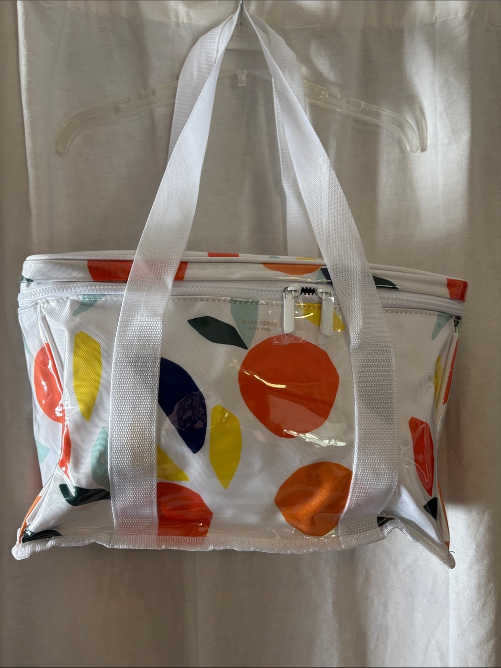 Kate Spade White Citrus-Print Picnic Cooler Bag